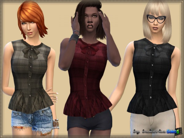  The Sims Resource: Plaid Blouse by bukovka