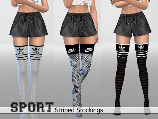  The Sims Resource: 30Athletic Striped Stockings Pack by Pinkzombiecupcake