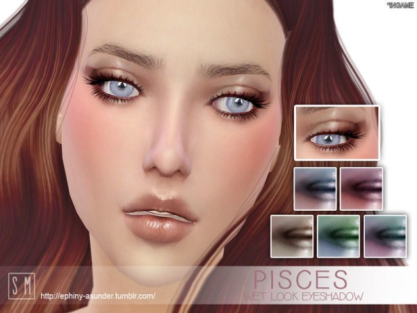  The Sims Resource: Pisces   Wet Look Eyeshadow by Screaming Mustard