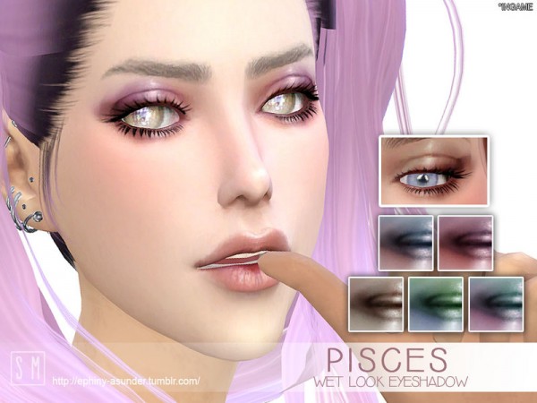  The Sims Resource: Pisces   Wet Look Eyeshadow by Screaming Mustard