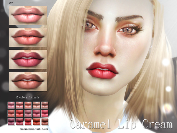  The Sims Resource: Caramel lips by Pralinesims