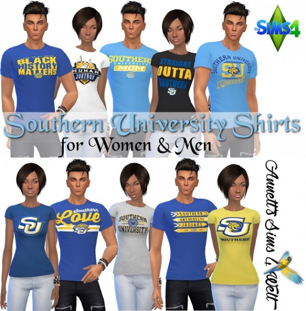  Annett`s Sims 4 Welt: Southern University Shirts