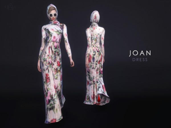  The Sims Resource: Dress & Scarf Set   JOAN by Starlord