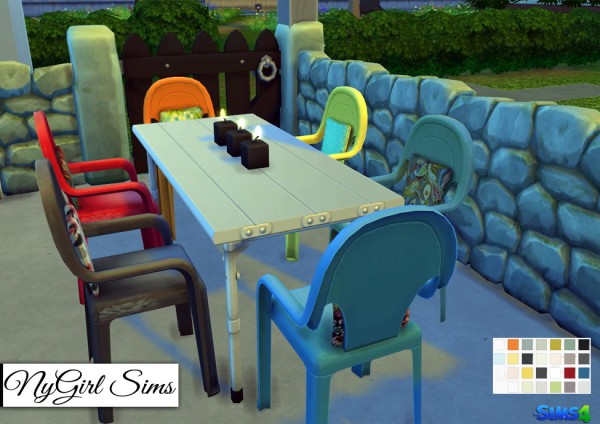  NY Girl Sims: Plastic Dining Chair with Pillow Converted to TS3 toTS4