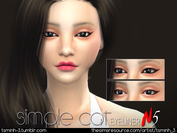  The Sims Resource: Simple Cat Eyeliner by tsminh 3