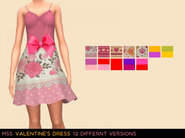  Simsworkshop: Madison Valentine Dress by midnightskysims