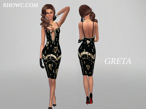  The Sims Resource: Greta pencil dress by RHOWX`s