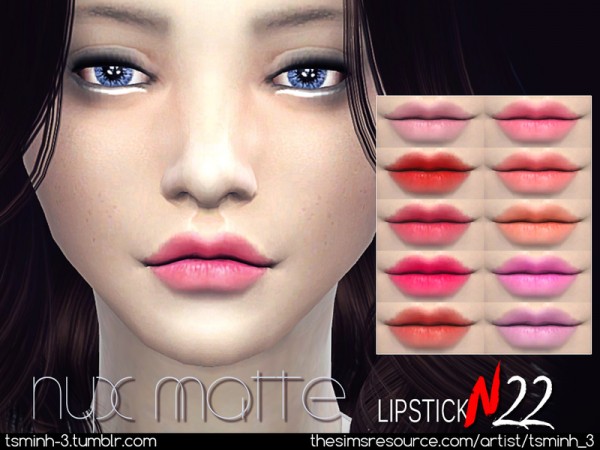  The Sims Resource: NYX Matte Lipstick by tsminh 3
