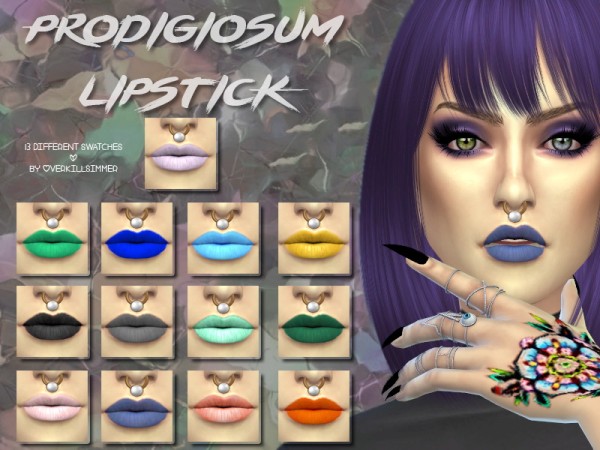  Simsworkshop: Prodigiosum Matte Lipstick by Overkill Simmer
