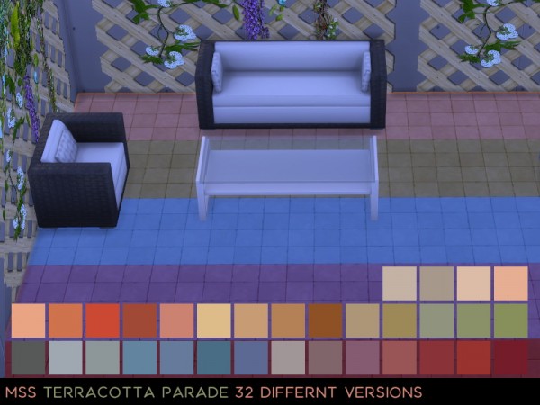  Simsworkshop: Terracotta Parade stone floor by midnightskysims