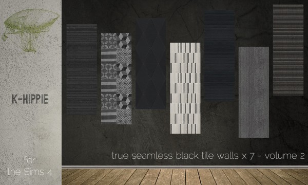  Simsworkshop: 7 Black Walls – Black Stone Mix – volume 2 1 by k hippie
