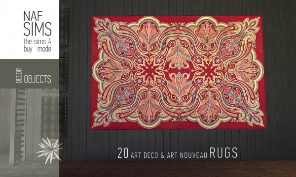  Mod The Sims: Art Deco & Art Nouveau Rug Collection by nafSims