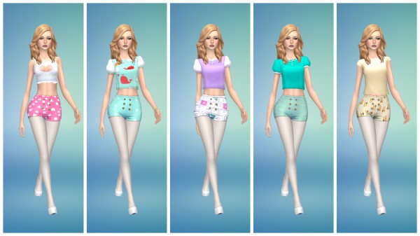  Simsworkshop: Cute Retro Shorts by Annabellee25