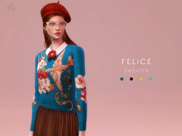  The Sims Resource: Knit Top & Accessory Collar Set   FELICE