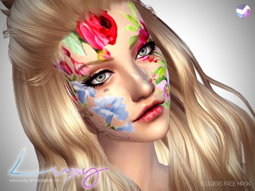 LuxySims: Flowers Face Mask