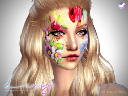 LuxySims: Flowers Face Mask