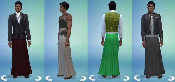 Mod The Sims: Long skirt for males! 28 colors by Velouriah