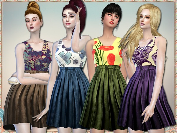  The Sims Resource: Blossom Dresses by Simlark