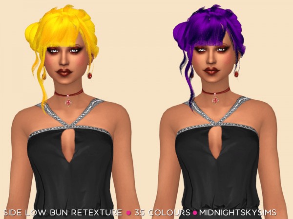  Simsworkshop: Side Low Bun hairstyle retextured