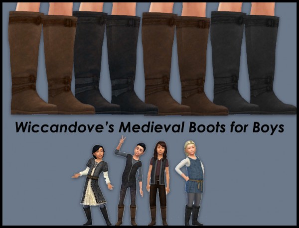  Simsworkshop: Wiccandoves Medieval Boots for Boys