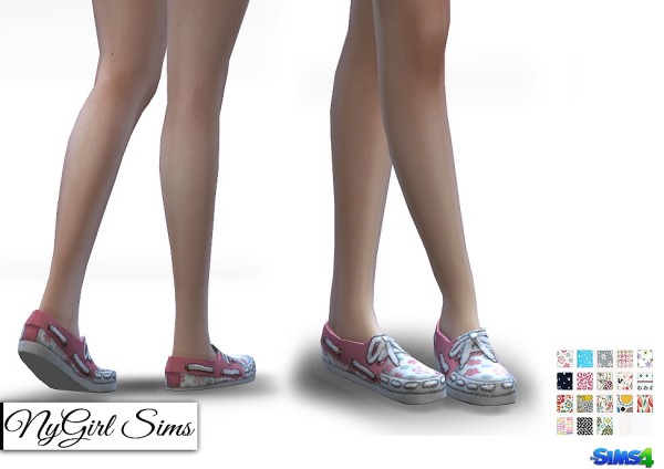 NY Girl Sims: Patterned Boat Shoes