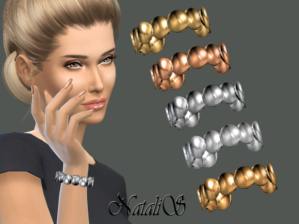  The Sims Resource: Metal daped disc bracelet by NataliS