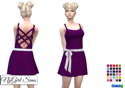  NY Girl Sims: Cross Back Sundress with Sash and Bow