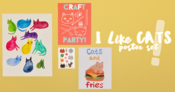  Hamburgercakes: I Like CATS! Poster Set
