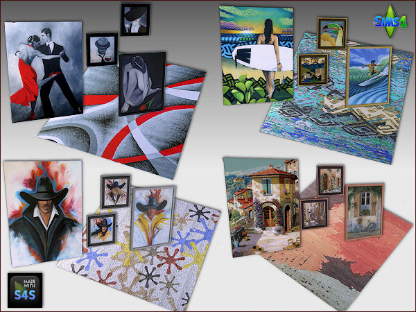  Arte Della Vita: 4 sets with paintings and rugs