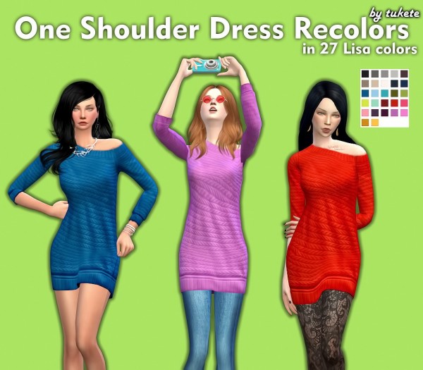  Tukete: One Shoulder Dress Recolors