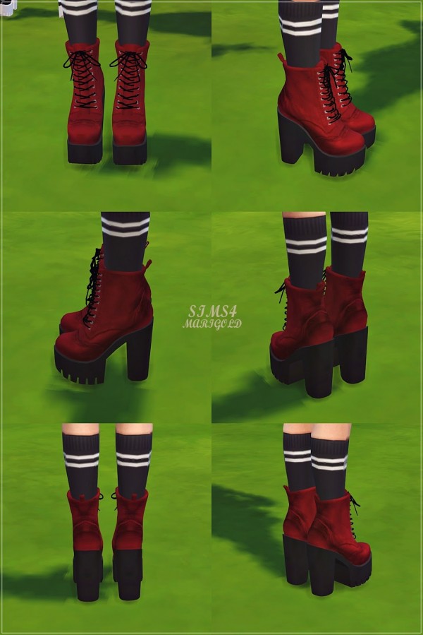  SIMS4 Marigold: Chunky Combat Boots