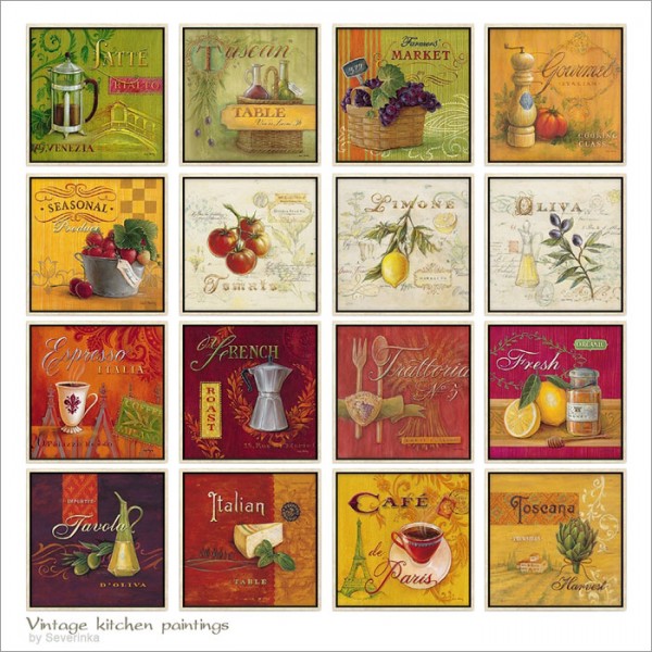  Sims by Severinka: Vintage kitchen painting