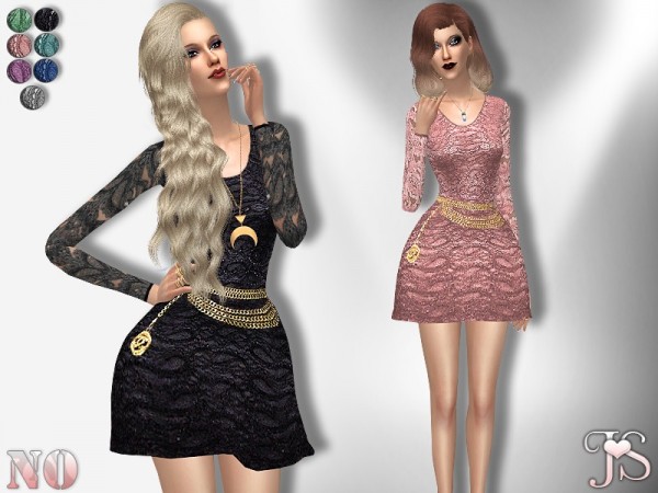  The Sims Resource: N.O Lace Dress by JavaSims