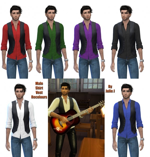  Simsworkshop: Male Shirt Vest Recolours by Julie J