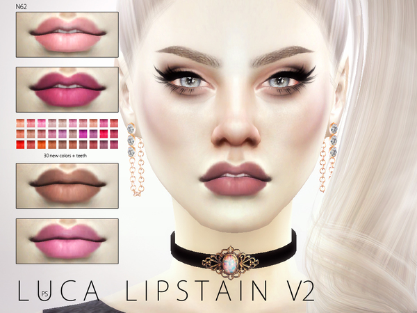  The Sims Resource: Luca Lipstain V2 N62 by Pralinesims