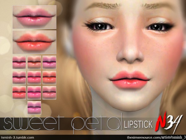  The Sims Resource: Sweet Petal Lipstick by tsminh 3