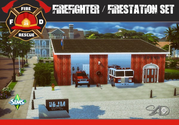  Sims 4 Designs: Firefighter/Firestation Set