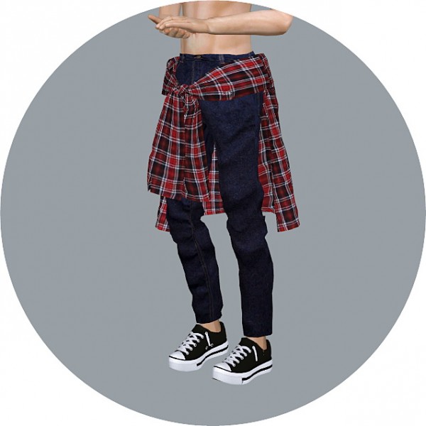  SIMS4 Marigold: Tied Shirt Jeans