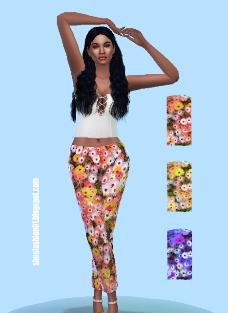  Sims Fashion 01: Flower Pants