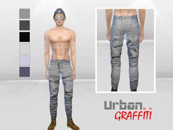The Sims Resource Asymmetrical Wax Coated Pants By Mclaynesims • Sims