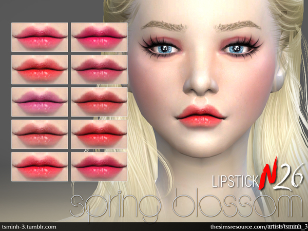  The Sims Resource: Spring Blossom Lipstick by tsminh 3