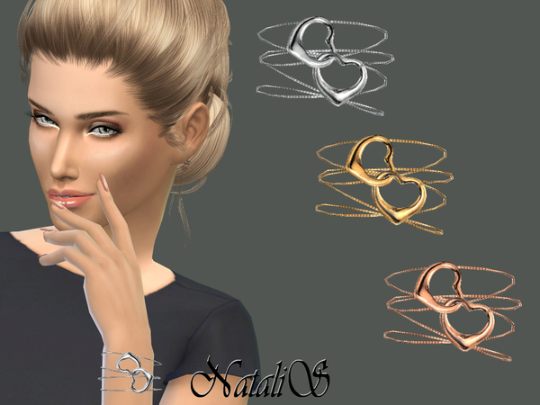  The Sims Resource: Double heart bracelet by NataliS