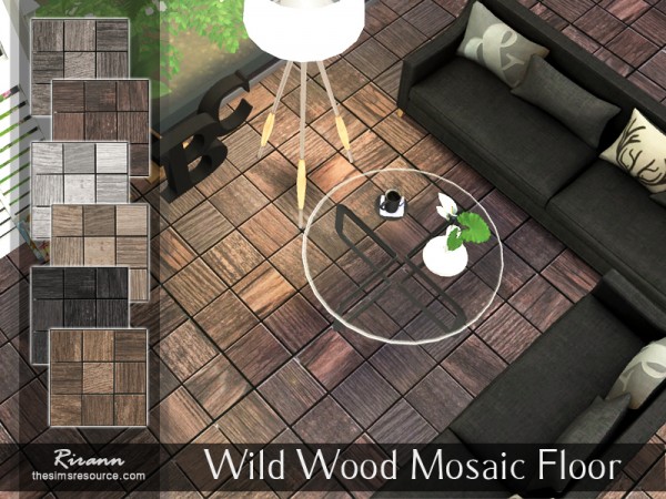  The Sims Resource: Wild Wood Mosaic Floor by Rirann