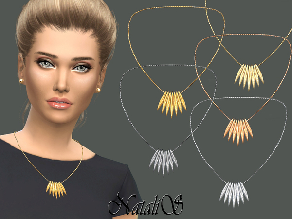 The Sims Resource: Spiked array necklace by NataliS