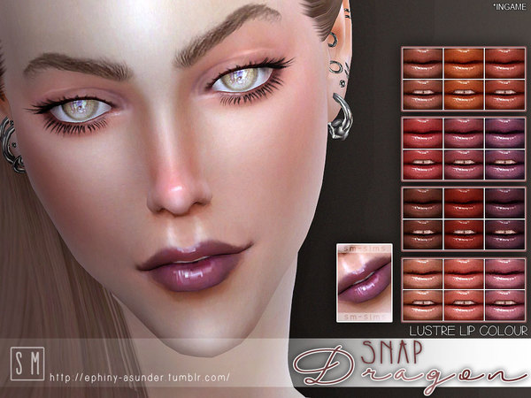  The Sims Resource: Snapdragon    Lustre Lipcolour by Screaming Mustard