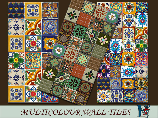  The Sims Resource: Multicolour wall tiles by evi