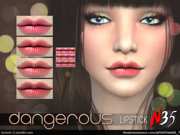  The Sims Resource: Dangerous Lipstick by tsminh 3