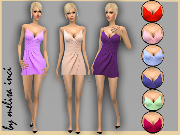  The Sims Resource: Strappy Mini Wrap Dress by melisa inci