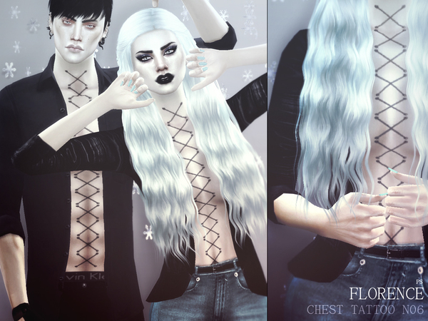  The Sims Resource: Florence Chest Tattoo N06 by Pralinesims