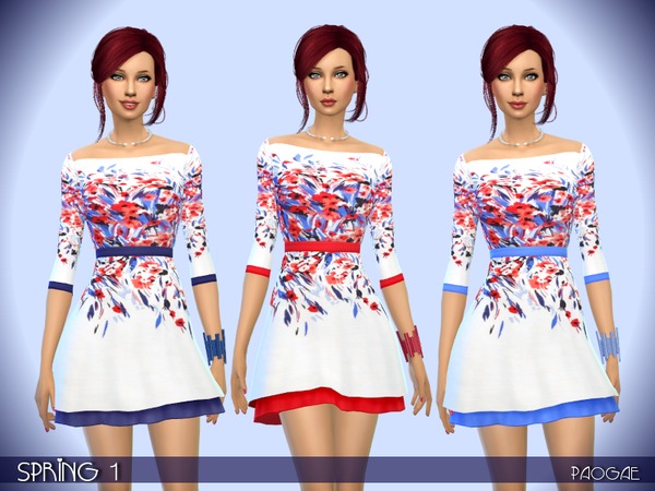  The Sims Resource: Spring 1 dress by Paogae